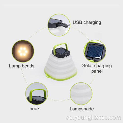 Luz plegable de carga solar USB LED LED